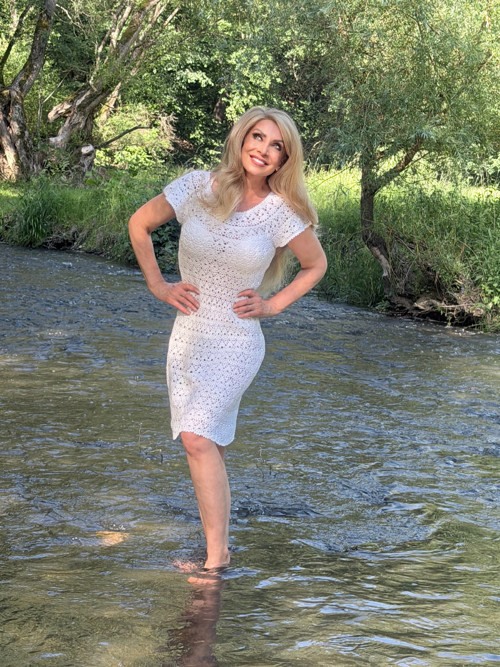 Bílé háčkované šaty Viola v boho stylu