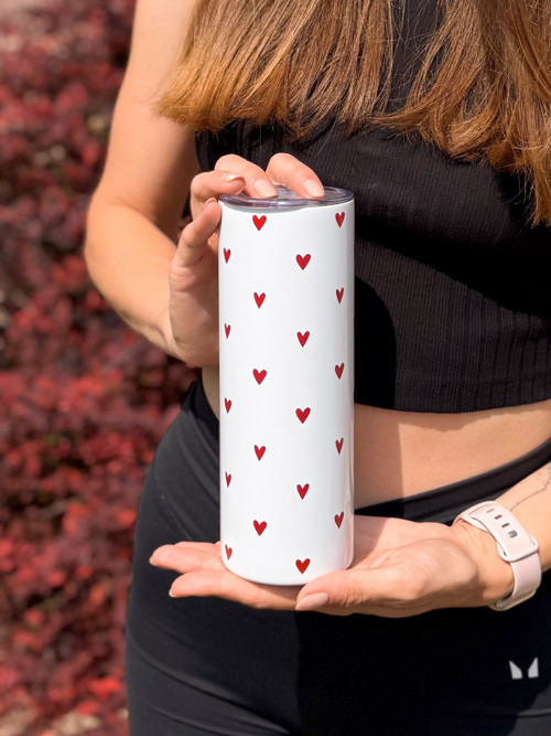 Termo kelímek s brčkem minimalist hearts