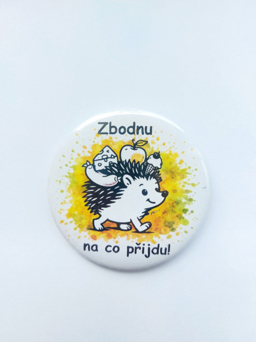 Zbodnu na co příjdu, ježek - placka, odznak