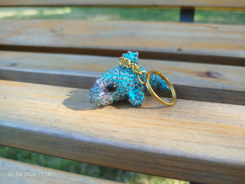 HANDMADE Amigurumi Dolphin Keychain 2,4"