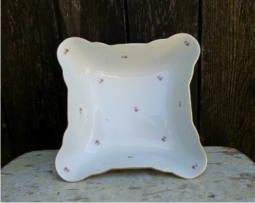 Kvítek drobný...porcelánová hranatá mísa