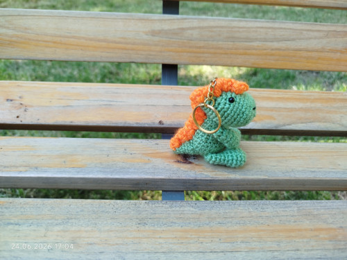 Handmade Amigurumi Dinosaur Dragon Keychain 4"