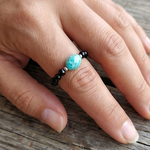Prstýnky z minerálů / spinel + přírodní tyrkys/