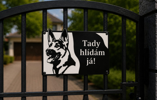 Psí cedulka "Tady hlídám já!" 2