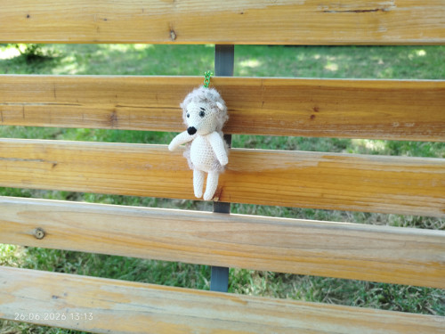 Handmade Amigurumi Hedgehog Keychain 4"