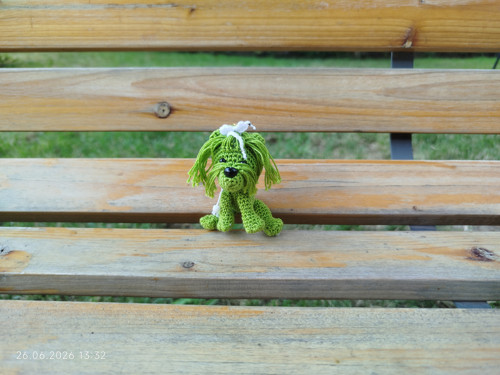 Handmade Amigurumi Yorkie Dog Puppy Keychain 2,4"
