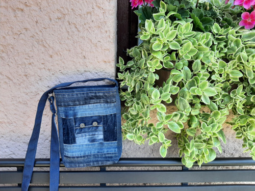 Riflová kabelka crossbody