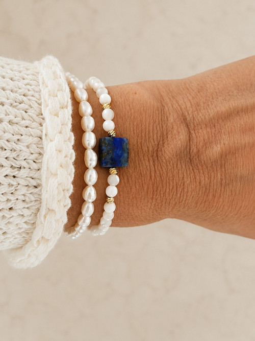 Náramek perlet & lapis lazuli — foto 1