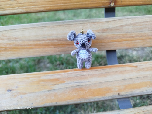Handmade Amigurumi Koala Koya Keychain 2,4"