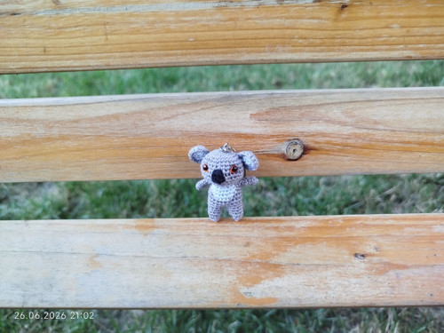 Handmade Amigurumi Koala Koya Keychain 1,5"