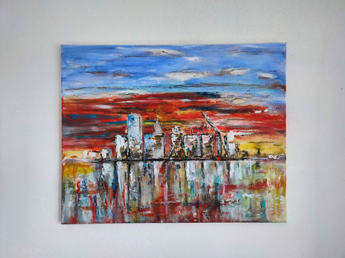 Obraz "Město ve výhni"