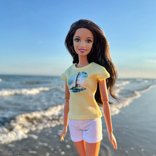 Maják - tričko pro Barbie světle žluté