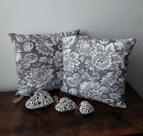 Bavlněný povlak /Ornament na šedé