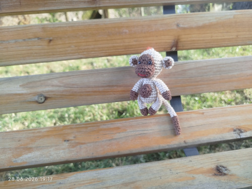 Handmade Amigurumi Monkey Keychain 4"