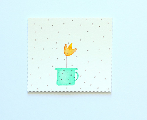 Přání tulipány kartička 11 x 9,5 cm s obálkou