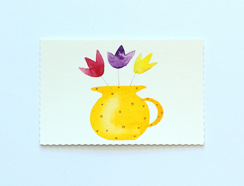 Přání tulipány kartička 12,5 x 8 cm s obálkou