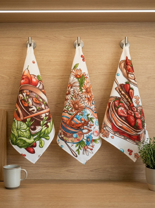 Kuchyňská utěrka Gastronomický motiv