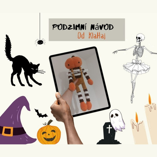 Halloween dýňový strašák - háčkovací NÁVOD