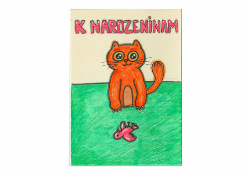 Přání k narozeninám - Zrzavý kočičí lovec