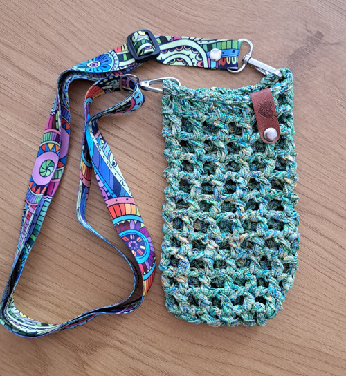 Kabelka na telefon zelený odstín 15x9 cm
