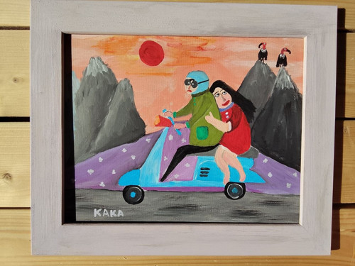 Směr Smrt |originální obraz 24×30 cm
