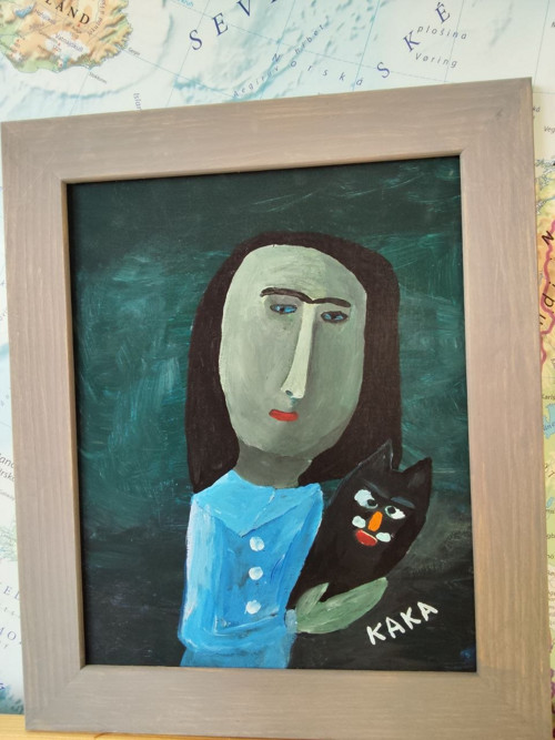Autor KAKA „Kocour Felix na pozadí neznámé ženy“