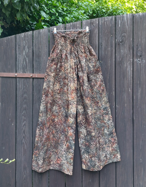 Turecké kalhoty hnědé-bali batik