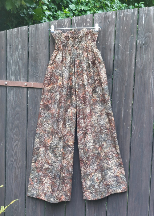 Turecké kalhoty hnědé-bali batik S