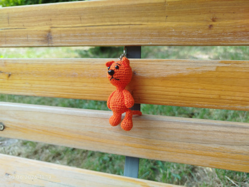 Handmade Amigurumi Cat Keychain 2,4"
