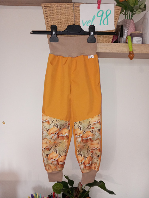Dětské softshellové letní kalhoty 98 lišky