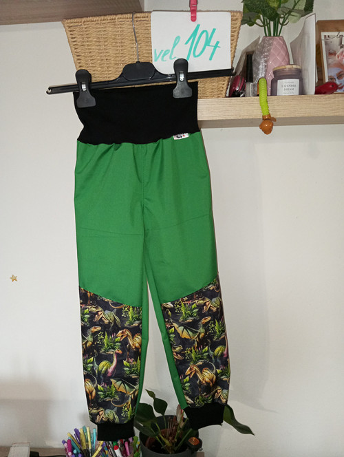 Dětské softshellové letní kalhoty 104 dino
