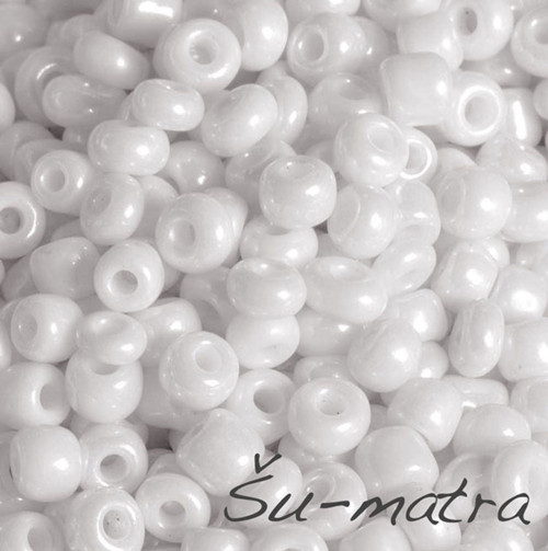 Rokajl neprůhledný bílý, 3 mm (50 g)