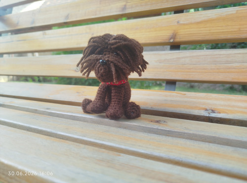 HANDMADE Amigurumi Yorkie Dog Puppy Keychain 5"