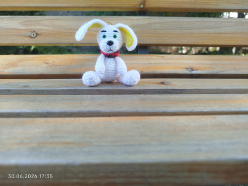 Handmade Amigurumi Dog Puppy Keychain 2,5"