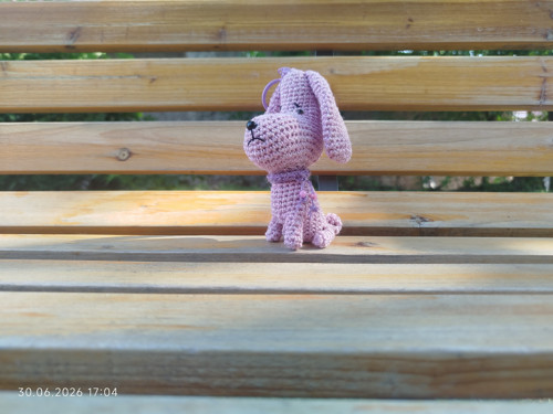 Handmade Amigurumi Dog Keychain 5"