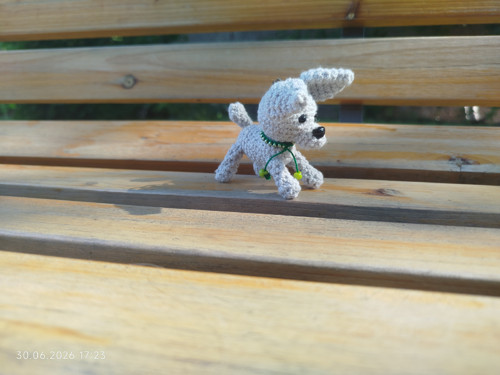Handmade Amigurumi Dog Keychain 2,7"