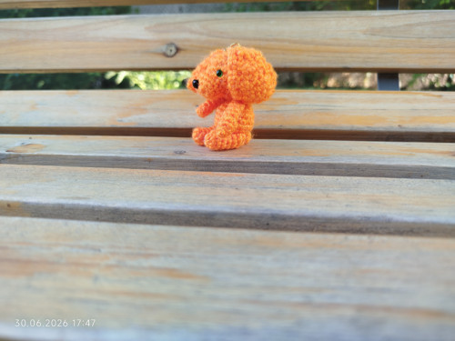 Handmade Amigurumi Dog Puppy Spaniel Keychain 2"