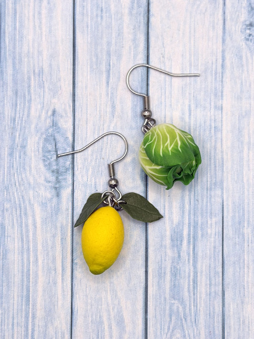 Náušnice Zelí a citron na přání — foto 1