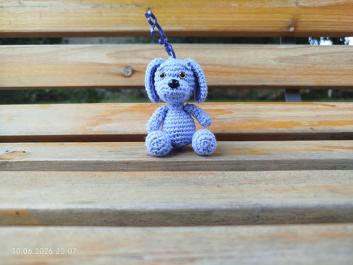 Handmade Amigurumi Dog Keychain 3"