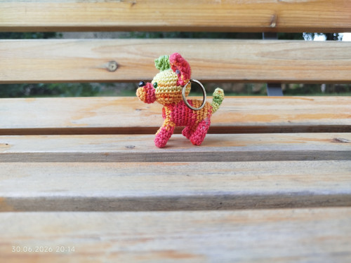 Handmade Amigurumi Dog Keychain 2,4"