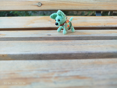 Handmade Amigurumi Dog Keychain 2"