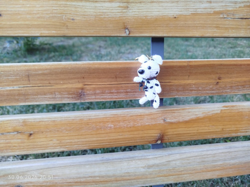 Handmade Amigurumi Dog Dalmatian Keychain 1,6"