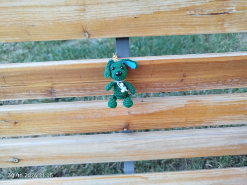 Handmade Amigurumi Dog Keychain 2"