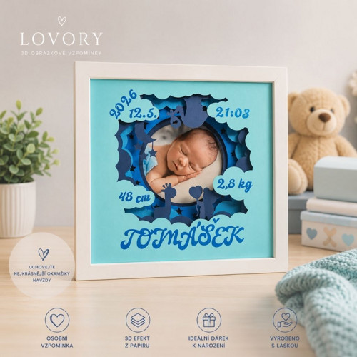 Personalizovaný 3D obraz s fotografií miminka