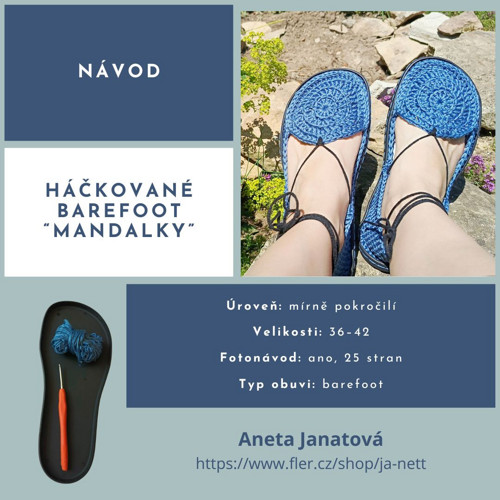 PDF návod – barefoot polobalerínky „Mandalky"