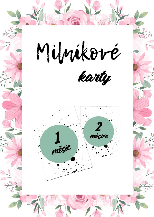Milníkové karty pro miminko PDF sada 16 ks