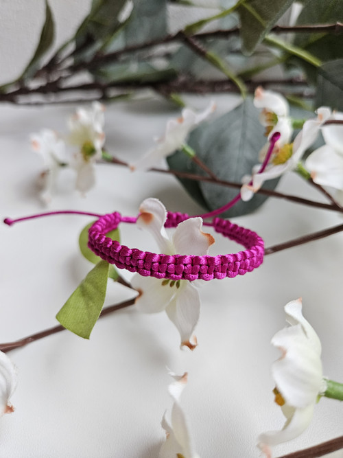 Saténový shamballa naramek Dark Purple