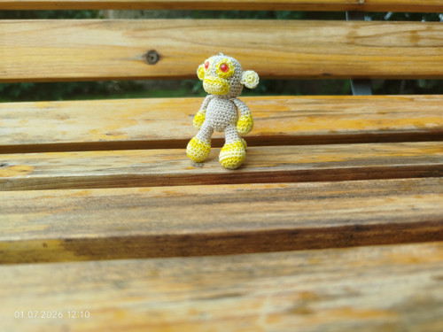 Handmade Amigurumi Monkey Keychain 2"