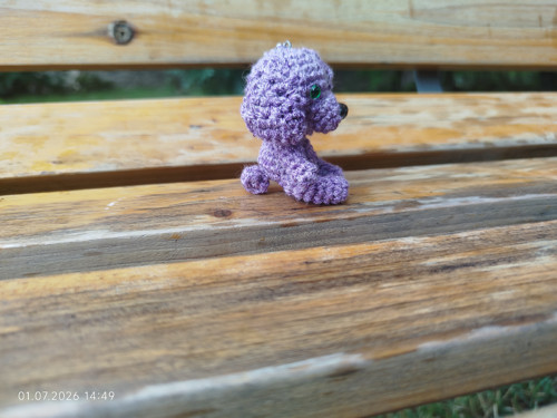 Handmade Amigurumi Dog Puppy Keychain 2,4"