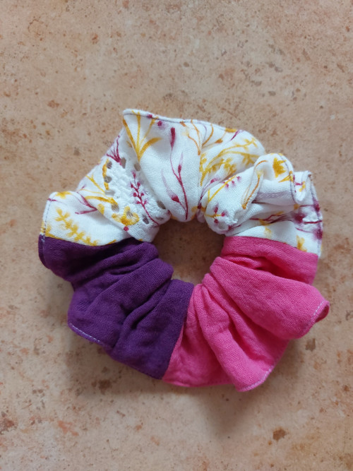 Mušelínová gumička do vlasů scrunchie - MIX